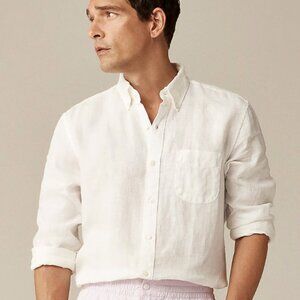 J. Crew Baird McNutt Irish Linen Shirt - White - M (Mens)